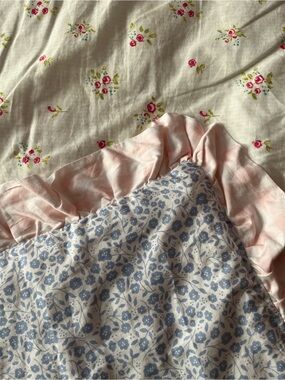 SweetHoney Nap Mat cotton floral print blue 0786 pink green ruffle ditzy